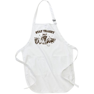 Funny Stay Trashy Raccoons Opossums Squad Team Trash Full-Length Apron With Pockets