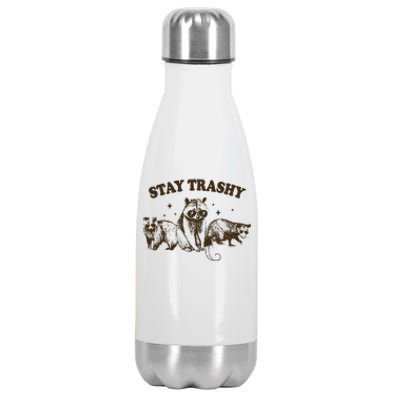 Funny Stay Trashy Raccoons Opossums Squad Team Trash Stainless Steel Insulated Water Bottle