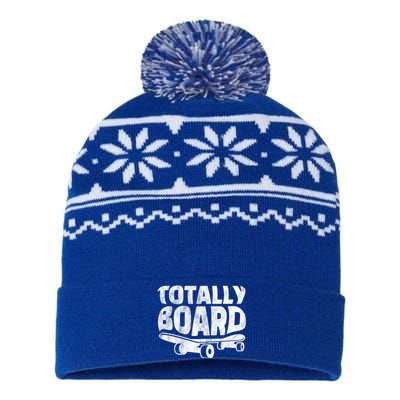 Funny Skateboarder Totally Board Skateboarding Gift USA-Made Snowflake Beanie