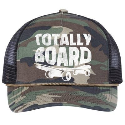 Funny Skateboarder Totally Board Skateboarding Gift Retro Rope Trucker Hat Cap