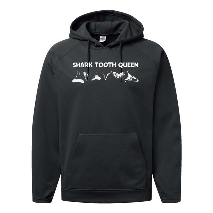 Funny Shark Teeth Design For Mom Animal Fossil Hunters Performance Fleece Hoodie