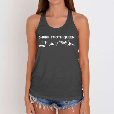 Funny Shark Teeth Design For Mom Animal Fossil Hunters Women's Knotted Racerback Tank