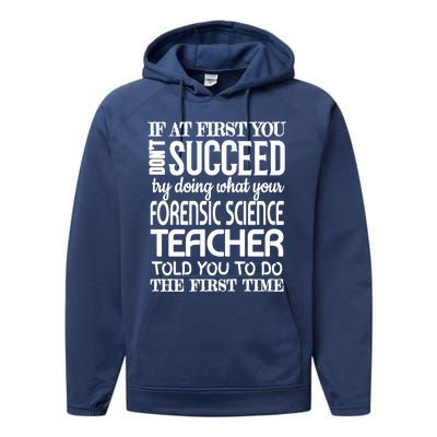 Forensic Science Teacher Funny Gift Funny Succeed Appreciation Gift Performance Fleece Hoodie