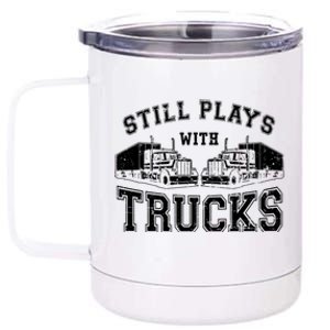 Funny Semi Truck Driver Rig Design Gift For Truckers Gift 12 oz Stainless Steel Tumbler Cup