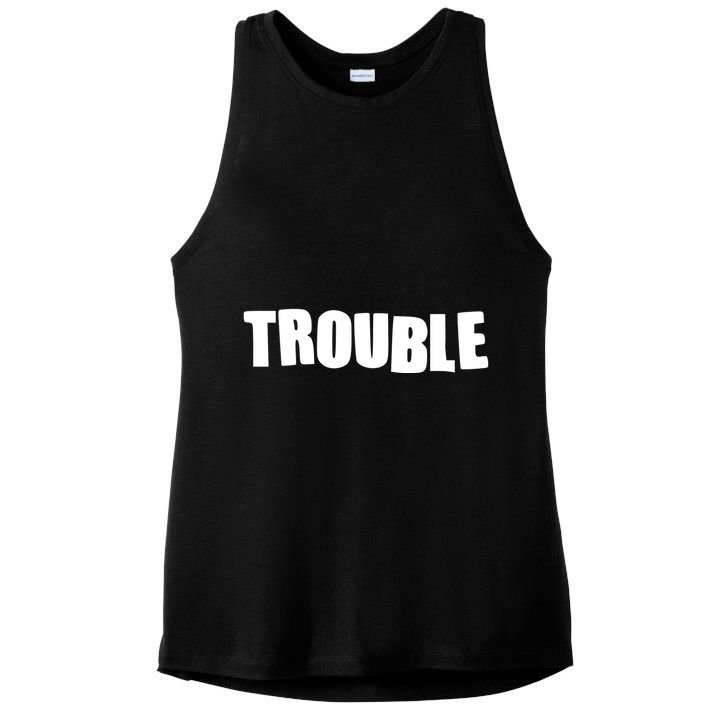 Funny Somebodys Trouble Matching Couple Family Shirts Ladies PosiCharge Tri-Blend Wicking Tank