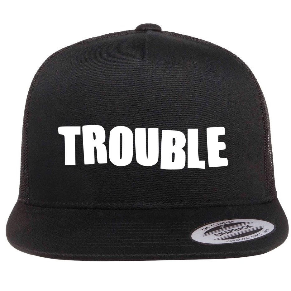 Funny Somebodys Trouble Matching Couple Family Shirts Flat Bill Trucker Hat