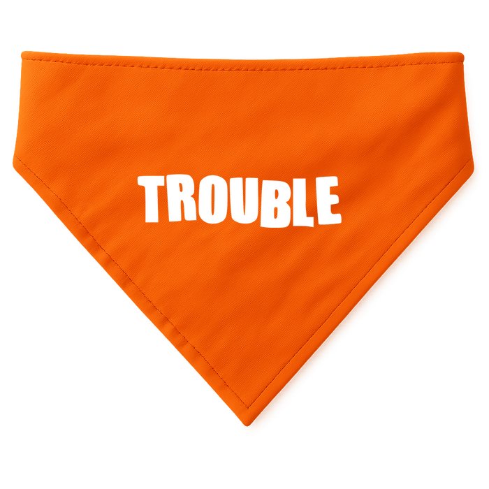 Funny Somebodys Trouble Matching Couple Family Shirts USA-Made Doggie Bandana
