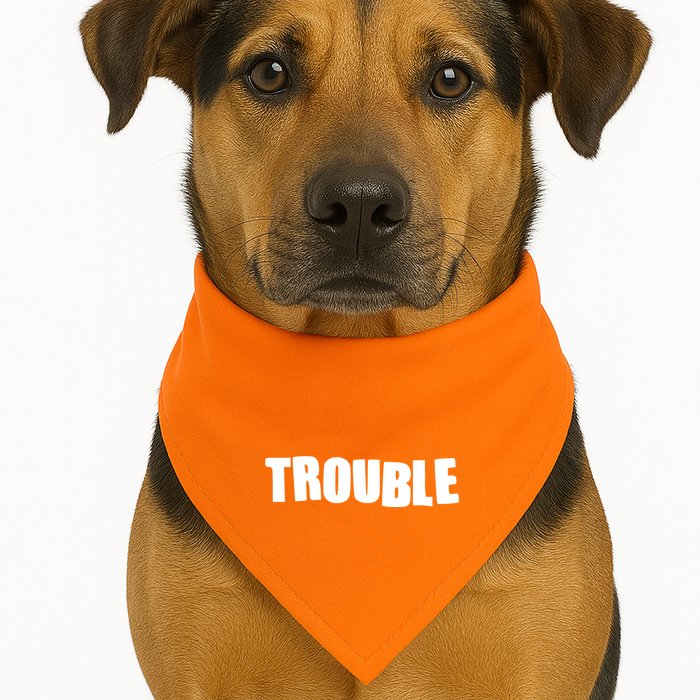 Funny Somebodys Trouble Matching Couple Family Shirts USA-Made Doggie Bandana