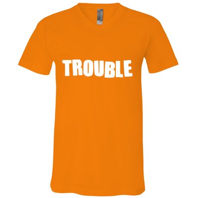 Funny Somebodys Trouble Matching Couple Family Shirts V-Neck T-Shirt