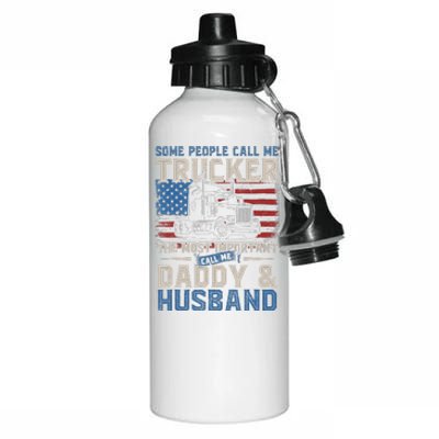 Funny Semi Truck Driver Aluminum Water Bottle 