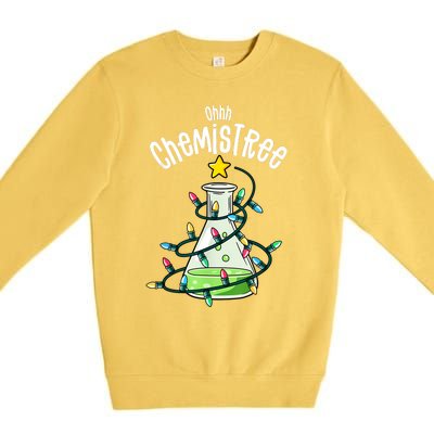 Funny Science Teacher Oh Chemistree Chemistry Christmas Premium Crewneck Sweatshirt