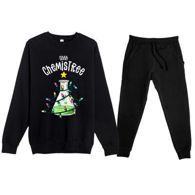 Funny Science Teacher Oh Chemistree Chemistry Christmas Premium Crewneck Sweatsuit Set