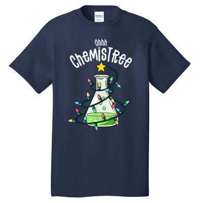 Funny Science Teacher Oh Chemistree Chemistry Christmas Tall T-Shirt