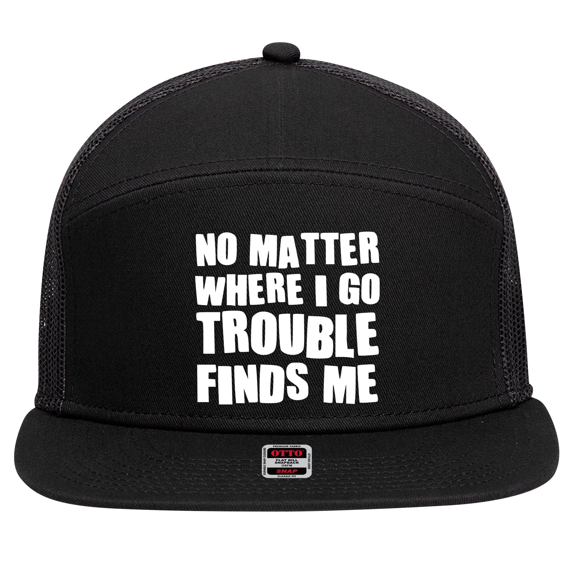 Funny Somebodys Trouble Matching Couple Family Shirts 7 Panel Mesh Trucker Snapback Hat