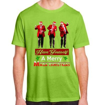 Funny Santa Trump Have Yourself A Merry Maga Christmas Xmas Adult ChromaSoft Performance T-Shirt