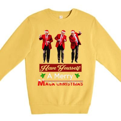 Funny Santa Trump Have Yourself A Merry Maga Christmas Xmas Premium Crewneck Sweatshirt