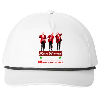 Funny Santa Trump Have Yourself A Merry Maga Christmas Xmas Snapback Five-Panel Rope Hat