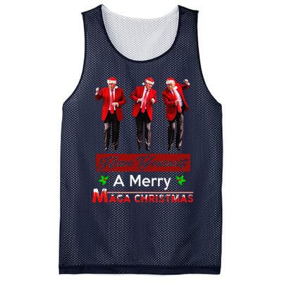 Funny Santa Trump Have Yourself A Merry Maga Christmas Xmas Mesh Reversible Basketball Jersey Tank