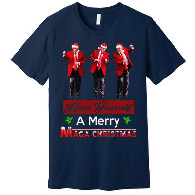 Funny Santa Trump Have Yourself A Merry Maga Christmas Xmas Premium T-Shirt