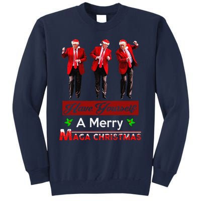 Funny Santa Trump Have Yourself A Merry Maga Christmas Xmas Tall Sweatshirt