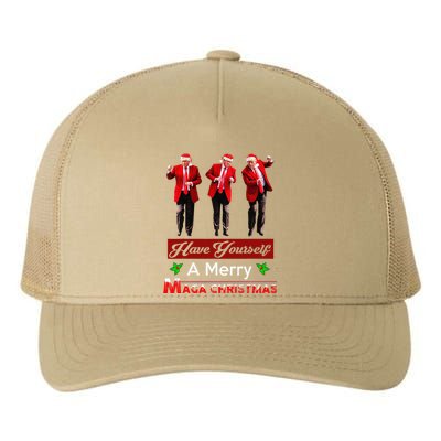 Funny Santa Trump Have Yourself A Merry Maga Christmas Xmas Yupoong Adult 5-Panel Trucker Hat