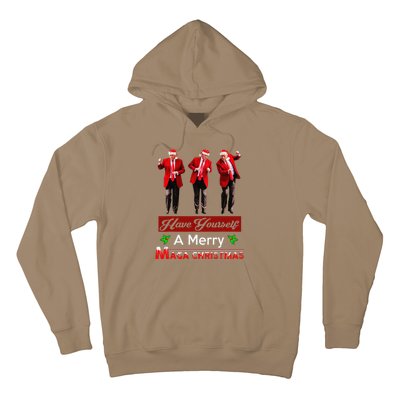 Funny Santa Trump Have Yourself A Merry Maga Christmas Xmas Hoodie