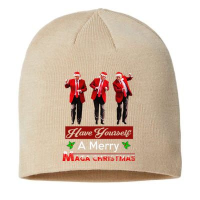 Funny Santa Trump Have Yourself A Merry Maga Christmas Xmas Sustainable Beanie