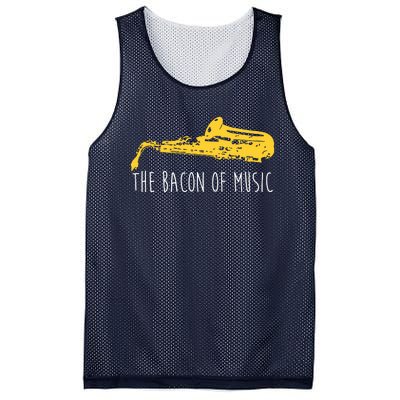 Funny Saxophone The Bacon Of Music Marching Band Sax Player Mesh Reversible Basketball Jersey Tank