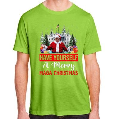 Funny Santa Trump Have Yourself A Merry Maga Christmas Xmas Adult ChromaSoft Performance T-Shirt