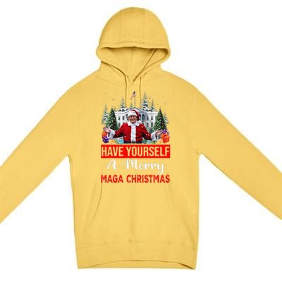 Funny Santa Trump Have Yourself A Merry Maga Christmas Xmas Premium Pullover Hoodie