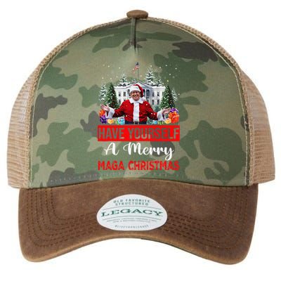 Funny Santa Trump Have Yourself A Merry Maga Christmas Xmas Legacy Tie Dye Trucker Hat