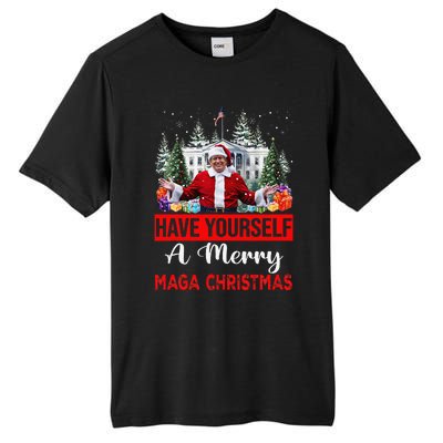 Funny Santa Trump Have Yourself A Merry Maga Christmas Xmas Tall Fusion ChromaSoft Performance T-Shirt