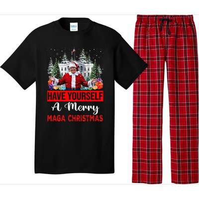 Funny Santa Trump Have Yourself A Merry Maga Christmas Xmas Pajama Set