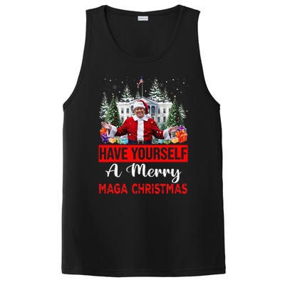 Funny Santa Trump Have Yourself A Merry Maga Christmas Xmas PosiCharge Competitor Tank