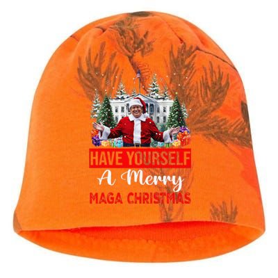 Funny Santa Trump Have Yourself A Merry Maga Christmas Xmas Kati - Camo Knit Beanie