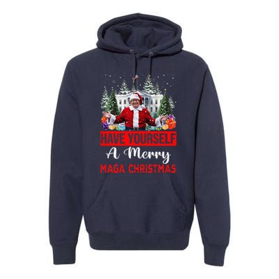 Funny Santa Trump Have Yourself A Merry Maga Christmas Xmas Premium Hoodie