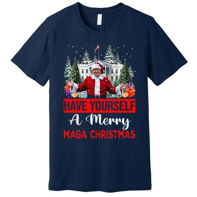 Funny Santa Trump Have Yourself A Merry Maga Christmas Xmas Premium T-Shirt