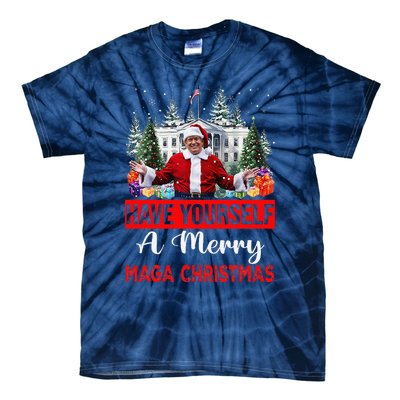 Funny Santa Trump Have Yourself A Merry Maga Christmas Xmas Tie-Dye T-Shirt