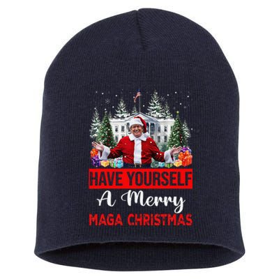 Funny Santa Trump Have Yourself A Merry Maga Christmas Xmas Short Acrylic Beanie