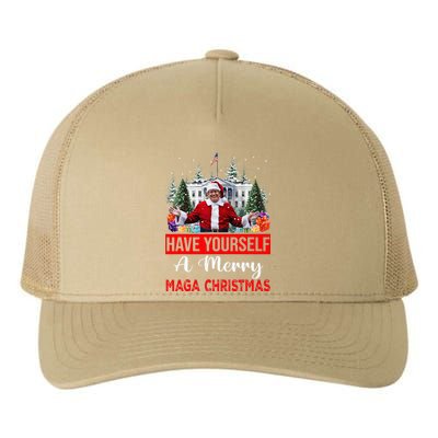 Funny Santa Trump Have Yourself A Merry Maga Christmas Xmas Yupoong Adult 5-Panel Trucker Hat