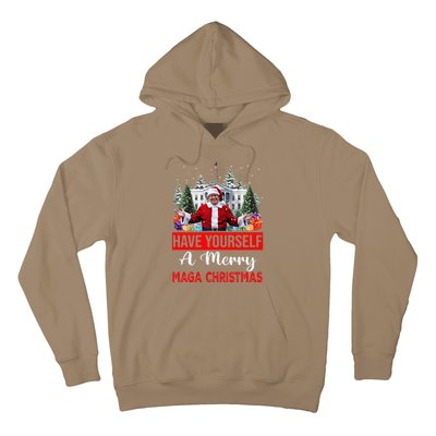 Funny Santa Trump Have Yourself A Merry Maga Christmas Xmas Hoodie