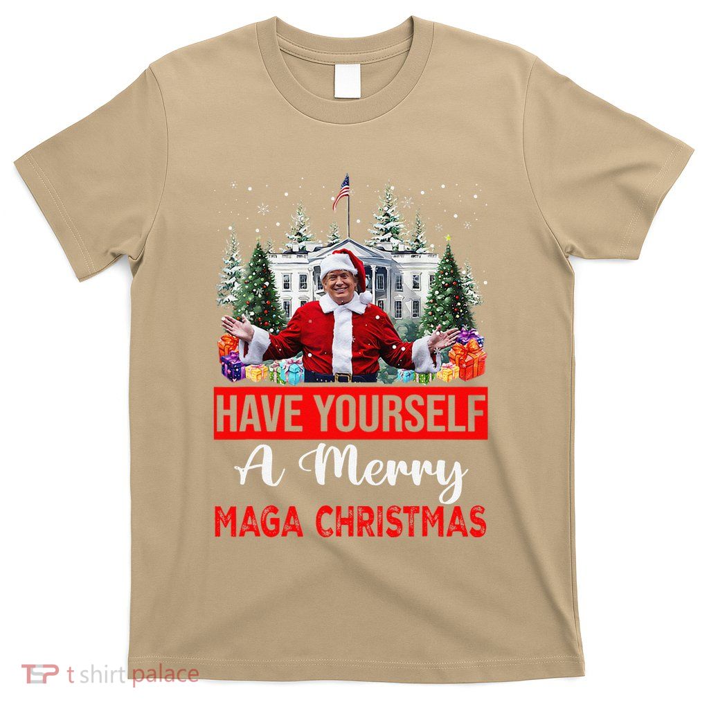 Funny Santa Trump Have Yourself A Merry Maga Christmas Xmas T-Shirt