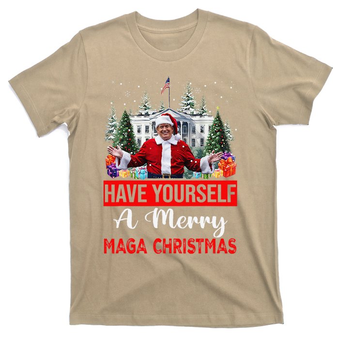 Funny Santa Trump Have Yourself A Merry Maga Christmas Xmas T-Shirt