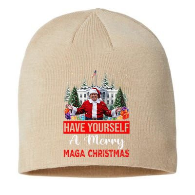 Funny Santa Trump Have Yourself A Merry Maga Christmas Xmas Sustainable Beanie