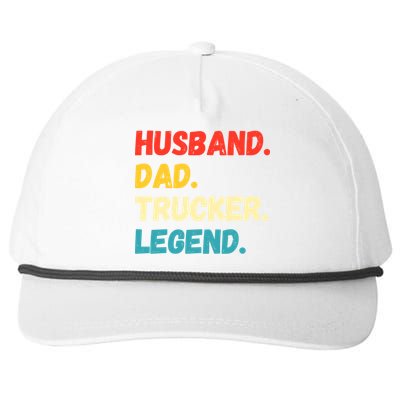 Funny Semi Truck Driver Dad Husband Legend Design Truckers Cool Gift Snapback Five-Panel Rope Hat