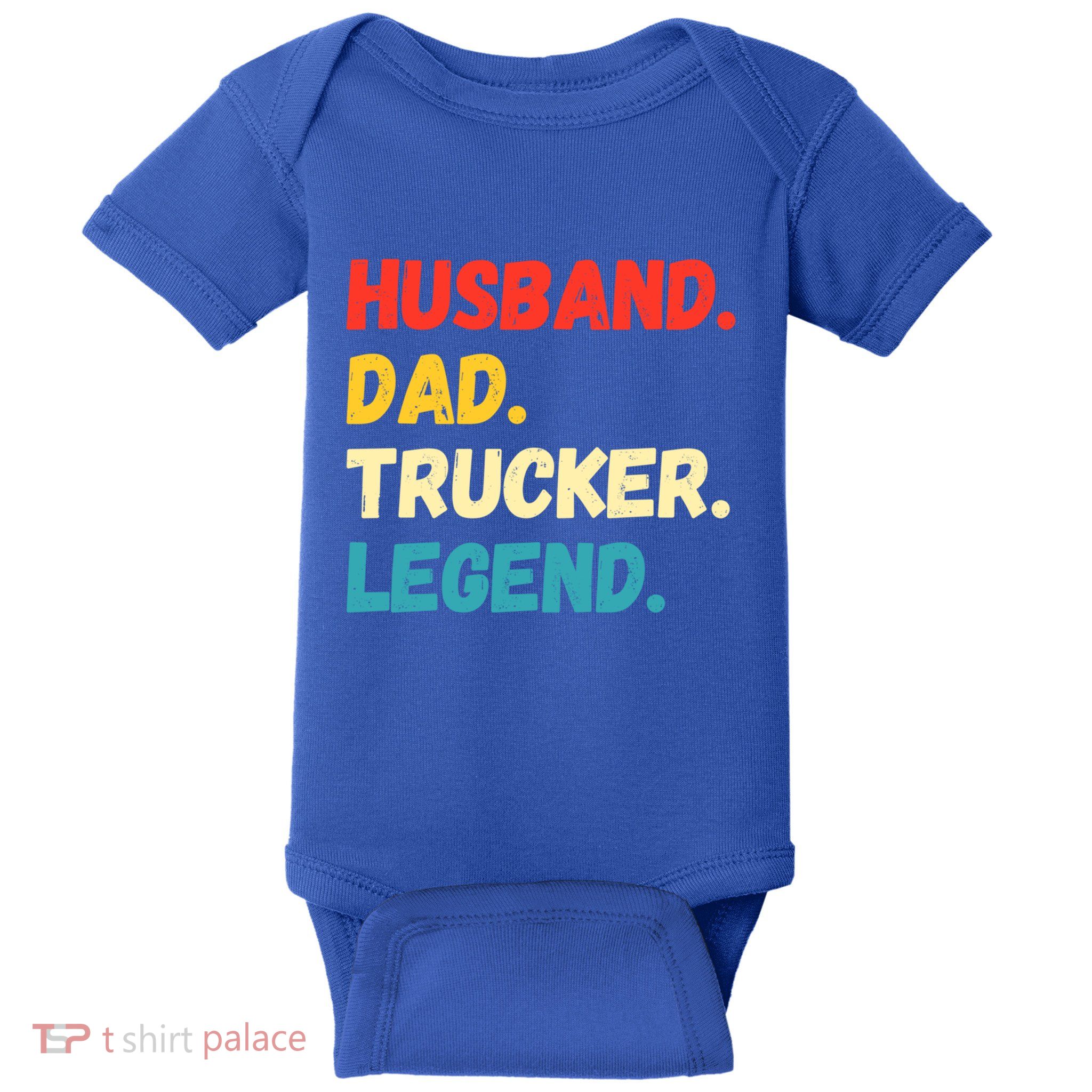 Funny Semi Truck Driver Dad Husband Legend Design Truckers Cool Gift Baby Bodysuit