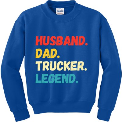 Funny Semi Truck Driver Dad Husband Legend Design Truckers Cool Gift Kids Sweatshirt