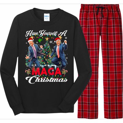 Funny Santa Trump Have Yourself A Merry Maga Christmas Xmas Long Sleeve Pajama Set