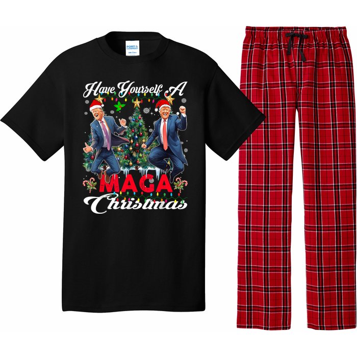 Funny Santa Trump Have Yourself A Merry Maga Christmas Xmas Pajama Set