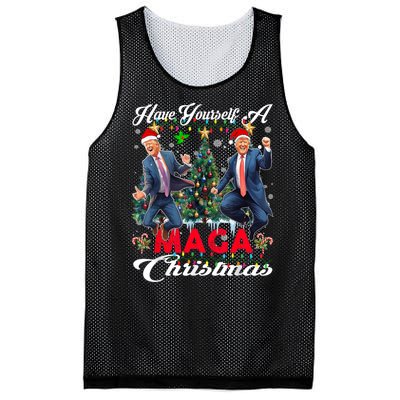 Funny Santa Trump Have Yourself A Merry Maga Christmas Xmas Mesh Reversible Basketball Jersey Tank